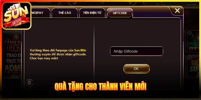 Quà tặng cho thành viên mới